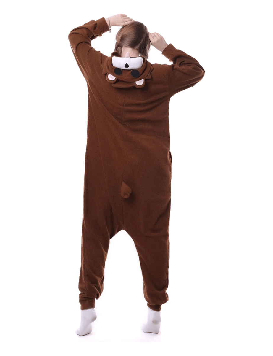 Combinaison Pyjama Ours Pour Filles - Grenouillère Polaire Avec Capuche, Fermeture éclair - Costume Halloween, Noël, Hiver