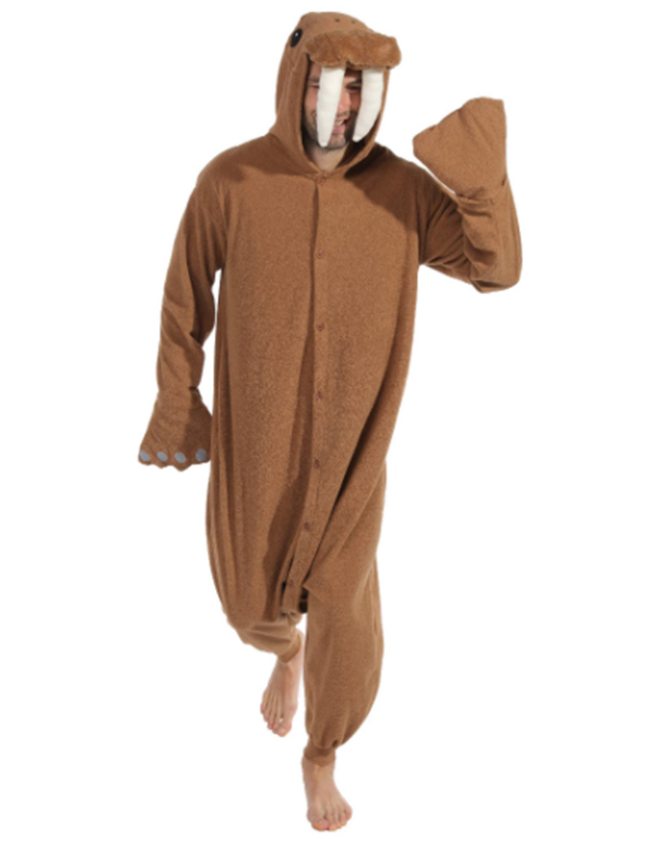 Pyjama Grenouillère Velours Pirate - Motif Tête De Mort Et Carte Au Trésor, Unisexe Adulte