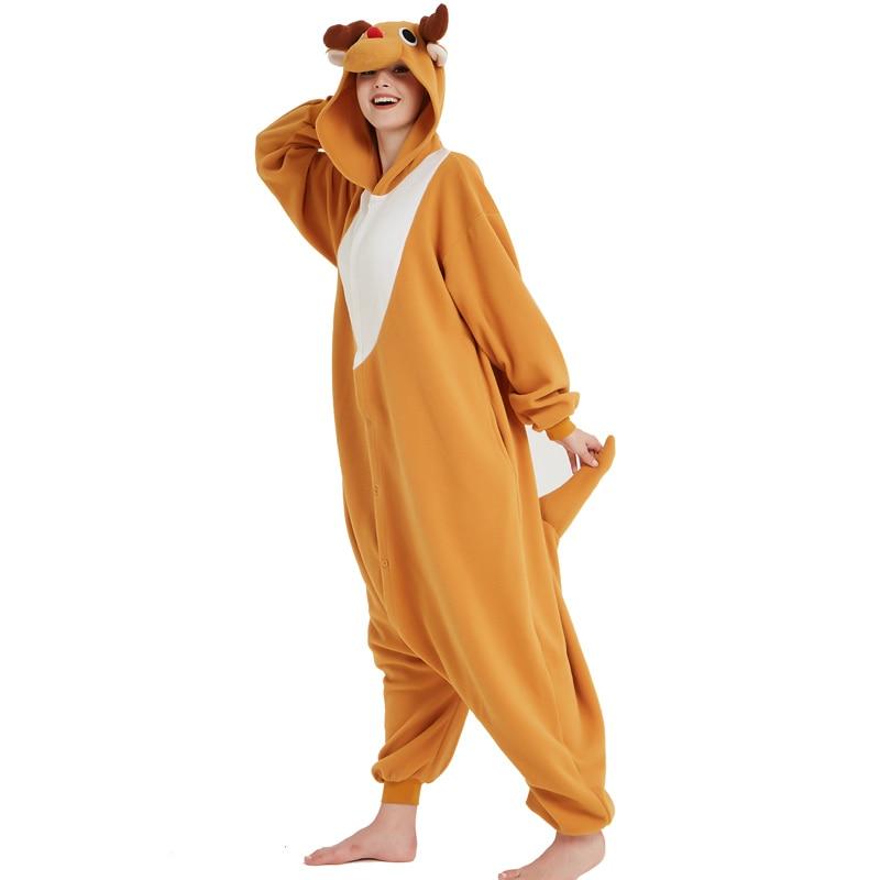 Combinaison Pyjama Renne En Polaire – Homme Ou Femme, Avec Capuche – Chaud, Doux, Idéal Pour Noël Ou Cadeau – Taille Adulte/ado - 14