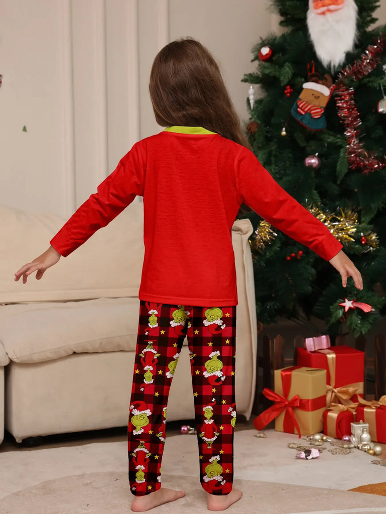 Pyjama de Noël Famille Grinch Malicieux
