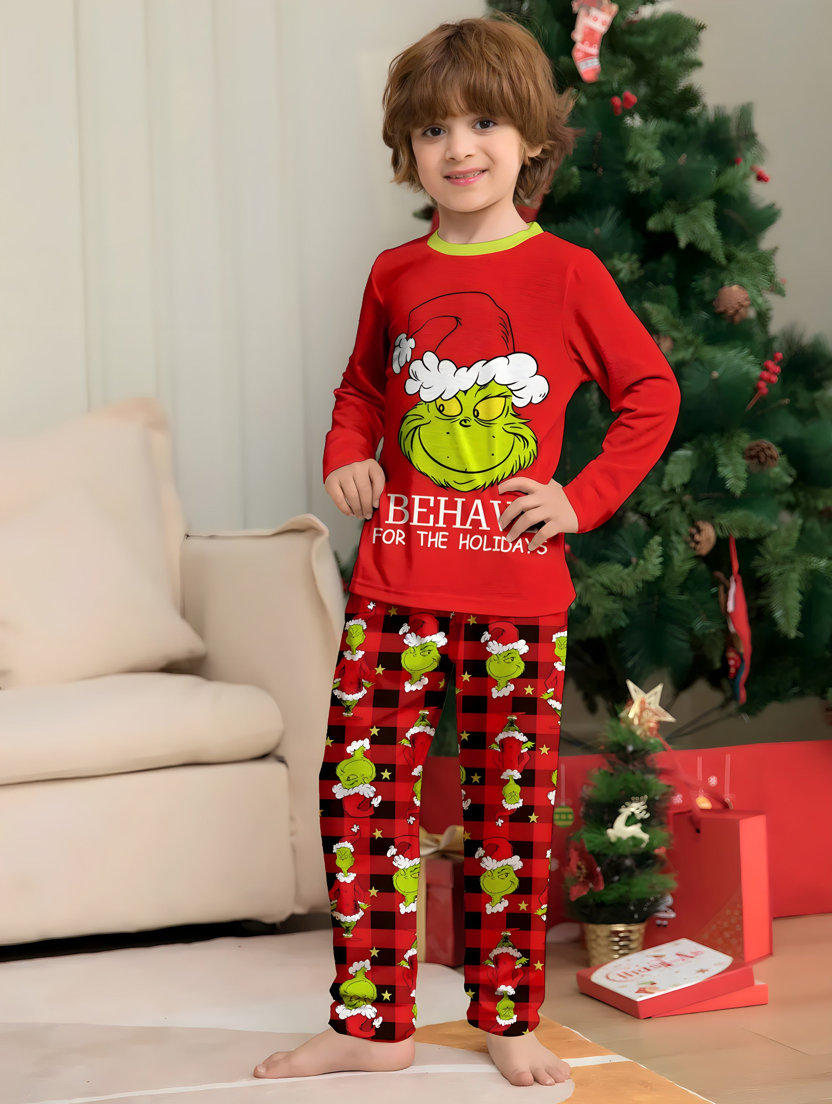 Le Grinch Pyjama Noel Famille Déguisement Chic Élégant Pyjama Le Grinch Pyjama Noel Famille Déguisement Chic Élégant Pyjama