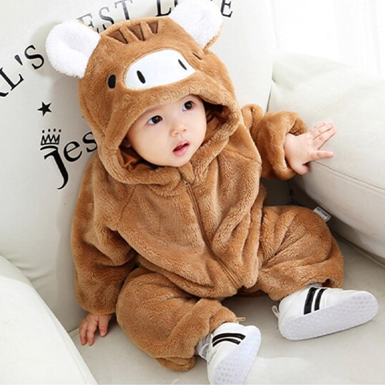 Combinaison Bébé En Molleton Avec Chaussons - Baby Panda - Coton Bio - Doux Et Chaud - 0-3 Mois
