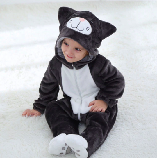 combinaison pyjama chat noir bébé