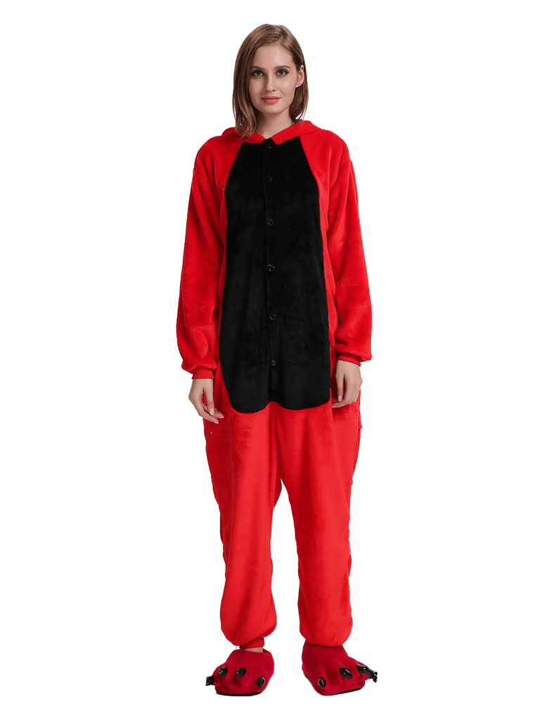 combinaison pyjama dino rouge homme
