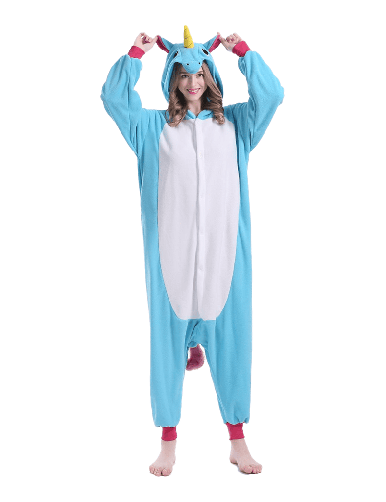 combinaison pyjama licorne bleue femme