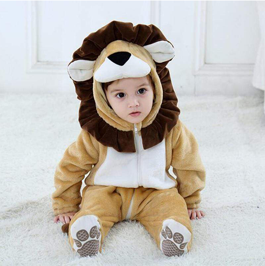 combinaison pyjama lion laineux bébé