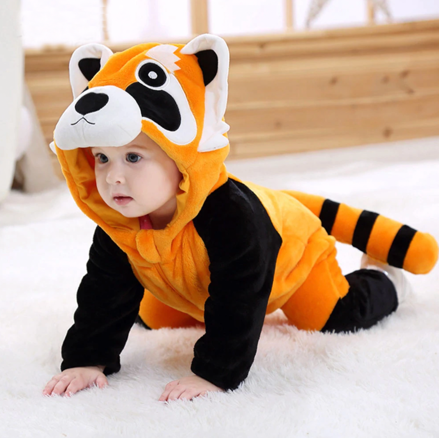 combinaison pyjama panda roux bébé 