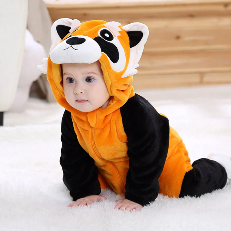 combinaison pyjama panda roux enfant