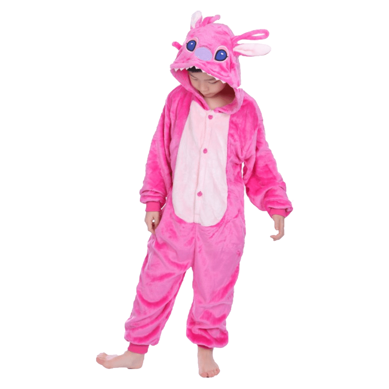 Combinaison Pyjama Lilo Et Stitch Pour Fille - 100% Polyester Doux, Fermeture Éclair | Pyjama Une Pièce Manches Longues