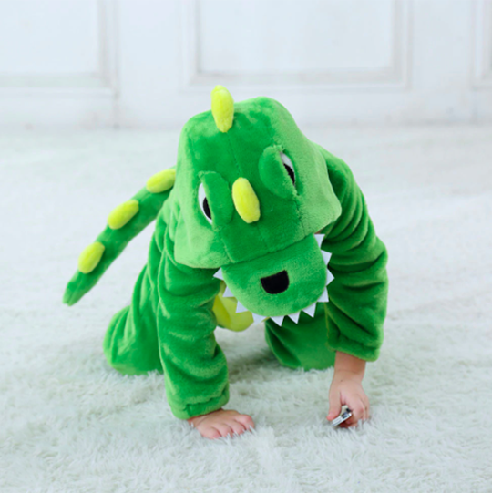 grenouillère dinosaure vert bébé