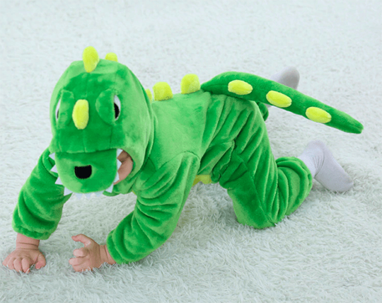 vêtement dinosaure vert bébé